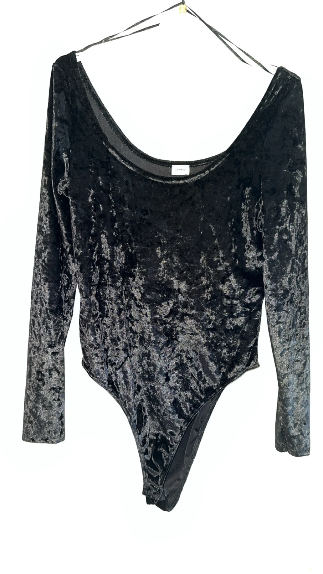Body en velours noir femme 